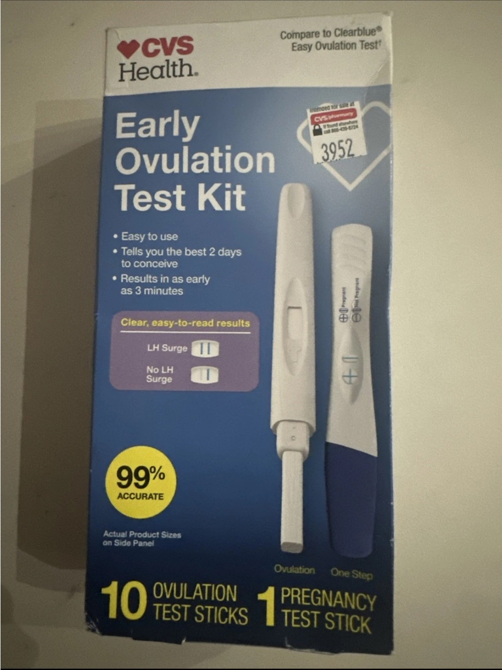 CVS Health Early Ovulation Test Kit - Blue/White